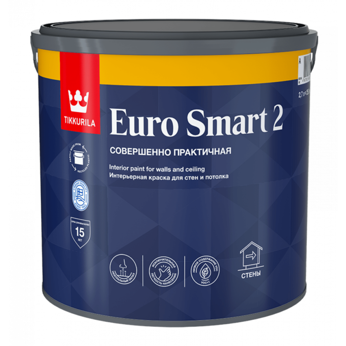 Краска Tikkurila Euro Smart 2 Тиккурила Евро Смарт 2